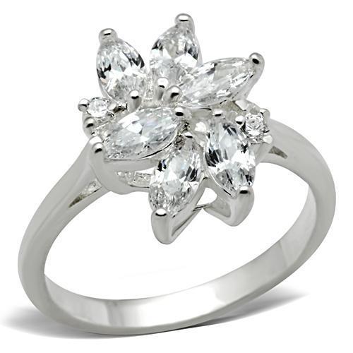 Clear AAA Grade CZ Sterling Silver Ring - 925 Silver, Classic Design, Ships in 4-7 Days Bijou Her