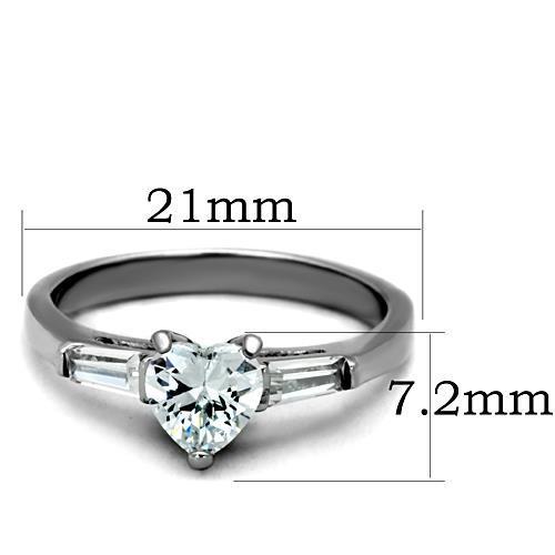 Clear Heart CZ Stainless Steel Ring for Women - Hypoallergenic and Stylish Jewelry Bijou Her