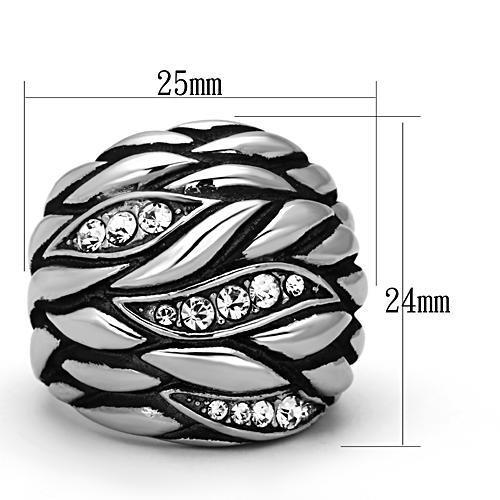 Clear Synthetic Crystal Stainless Steel Rings for Women - High Polished Jewelry Bijou Her