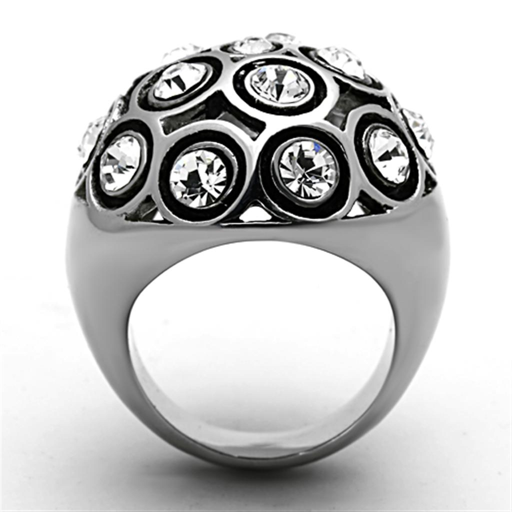 Clear Synthetic Crystal Stainless Steel Rings for Women - High Polished Jewelry Bijou Her