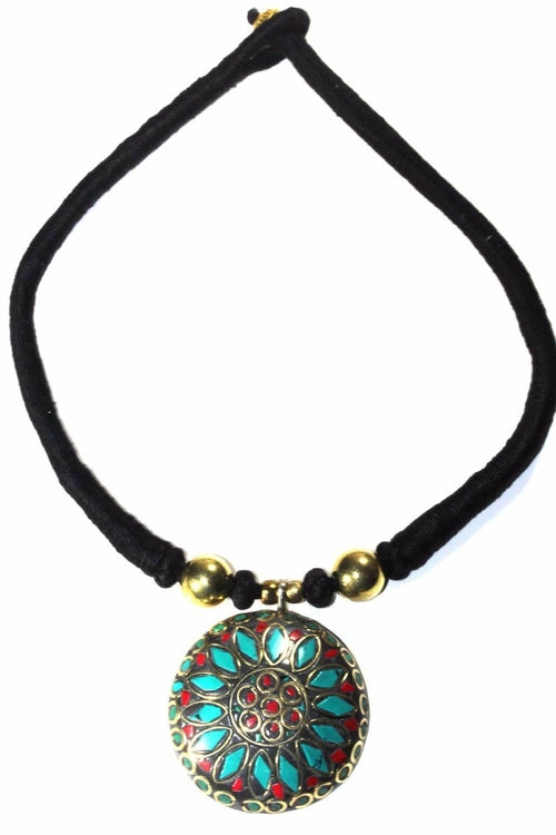 Colorful Mosaic Medallion Necklace - Handmade Boho Jewelry for Women Bijou Her