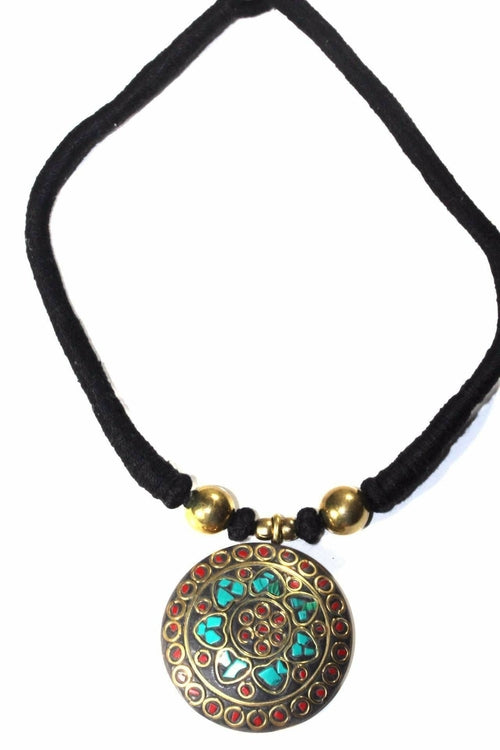 Colorful Mosaic Medallion Necklace - Handmade Boho Jewelry for Women Bijou Her