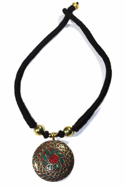 Colorful Mosaic Medallion Necklace - Handmade Boho Jewelry for Women Bijou Her