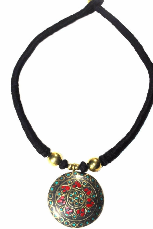 Colorful Mosaic Medallion Necklace - Handmade Boho Jewelry for Women Bijou Her