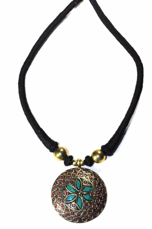 Colorful Mosaic Medallion Necklace - Handmade Boho Jewelry for Women Bijou Her