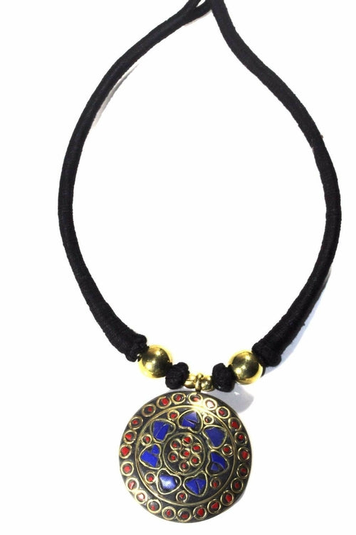 Colorful Mosaic Medallion Necklace - Handmade Boho Jewelry for Women Bijou Her