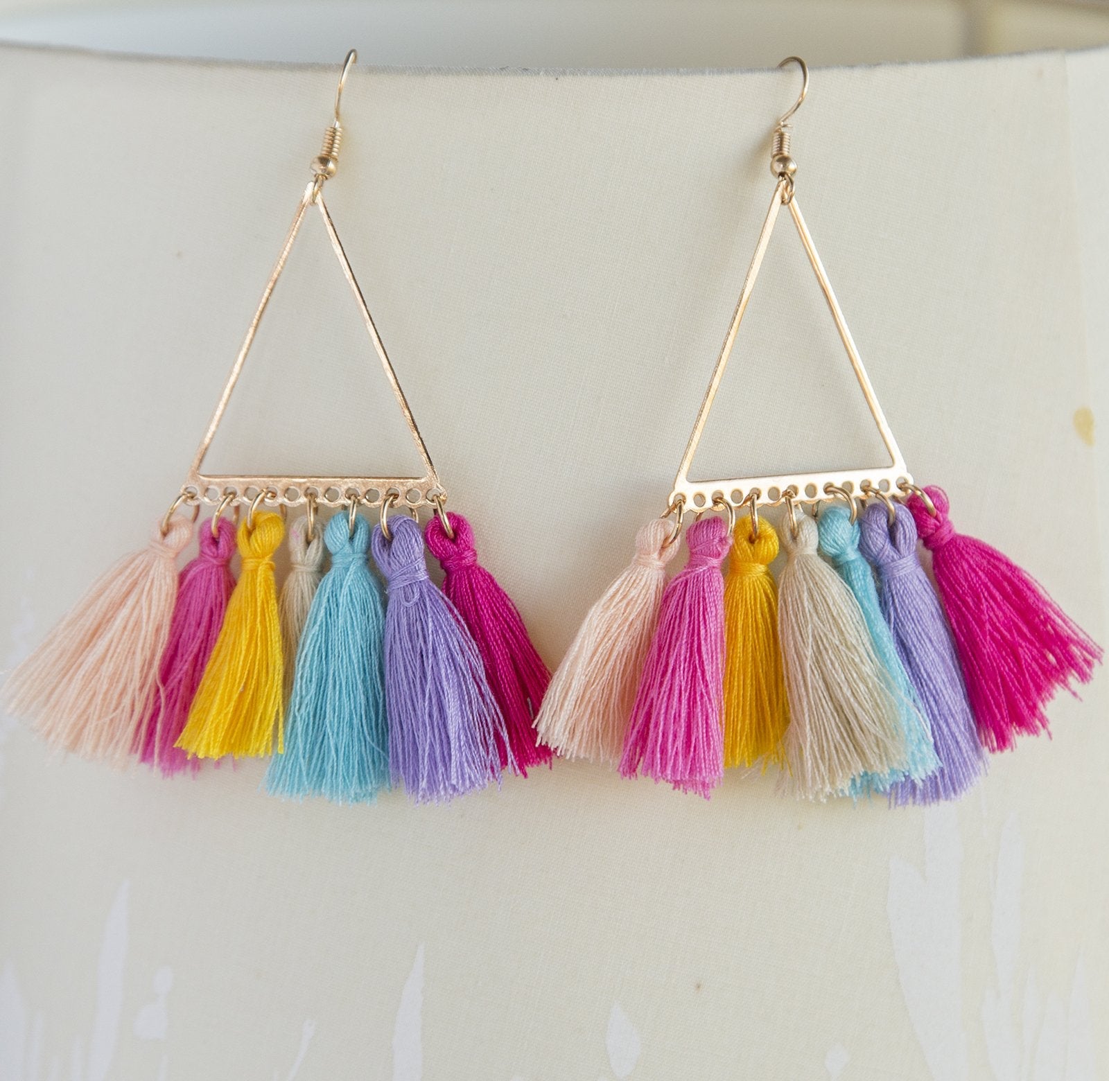 Colorful Rainbow Tassel Hoop Earrings for Summer Fashion Jewelry Bijou Her