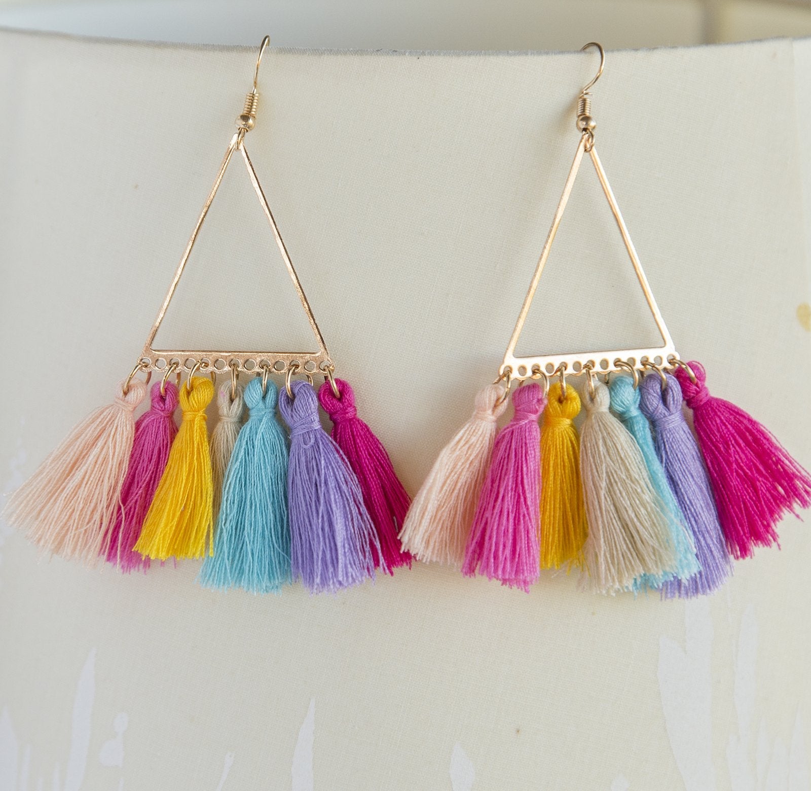 Colorful Rainbow Tassel Hoop Earrings for Summer Fashion Jewelry Bijou Her