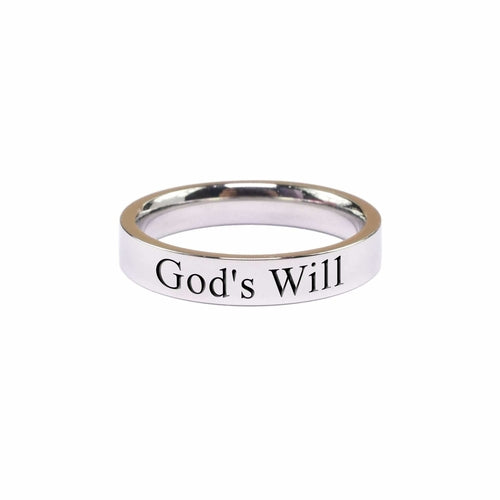 Comfort Fit Inspirational Band - 4mm Width, Hypoallergenic, Gods Will Bijou Her