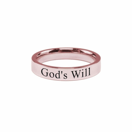 Comfort Fit Inspirational Band - 4mm Width, Hypoallergenic, Gods Will Bijou Her