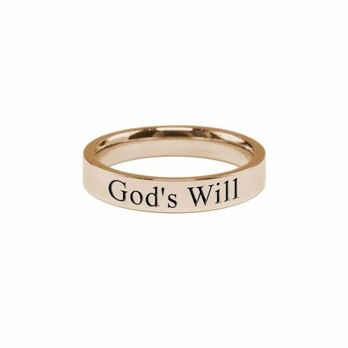 Comfort Fit Inspirational Band - 4mm Width, Hypoallergenic, Gods Will Bijou Her