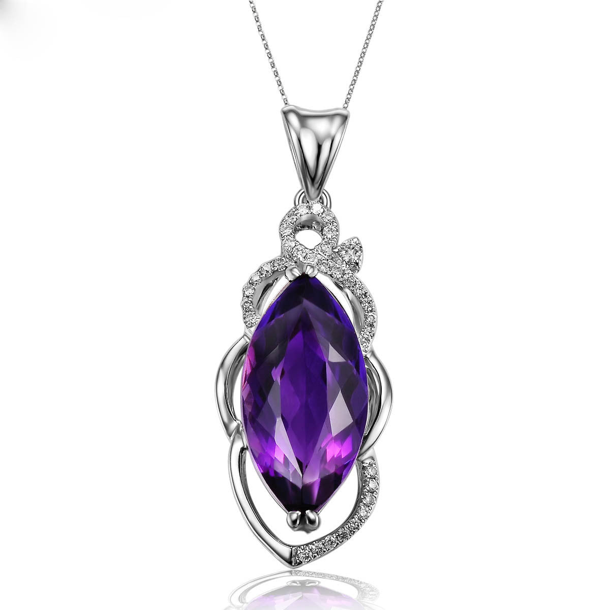 Copper Plated Platinum Natural Amethyst Bijou Her