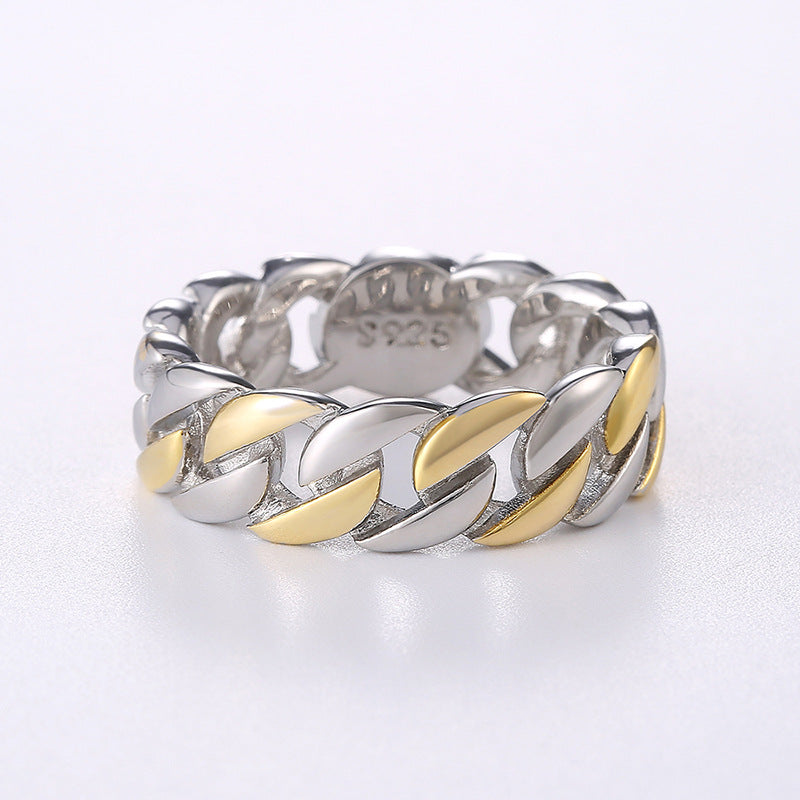 Copper Plated Two-color Chain Ring Bijou Her