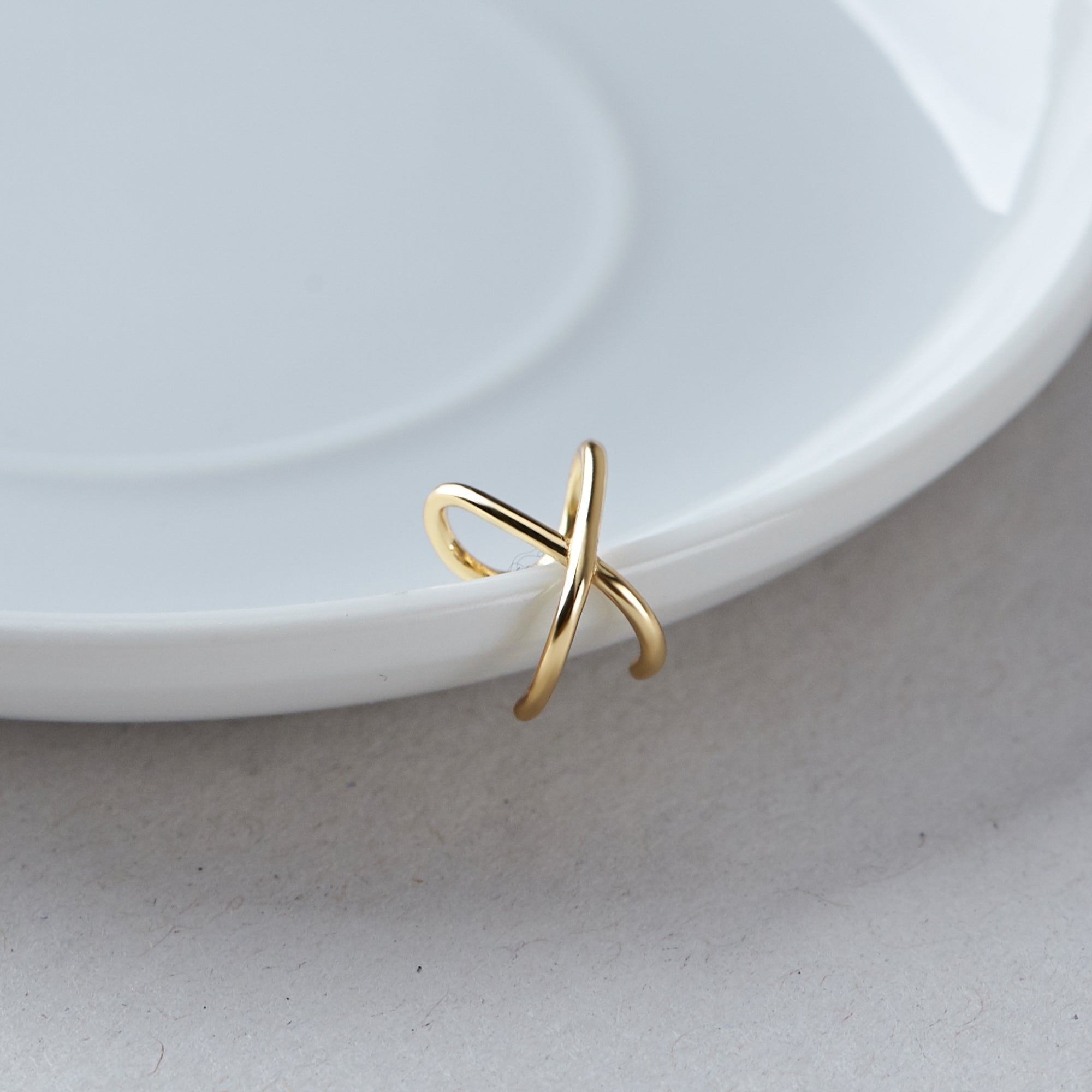 Criss Cross Ear Cuff - Sterling Silver, Available in Gold, Rose Gold, or Silver Bijou Her