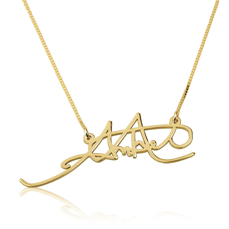 Custom Signature Name Necklace - Personalized Gold Plated Jewelry - Free Worldwide Shipping Bijou Her