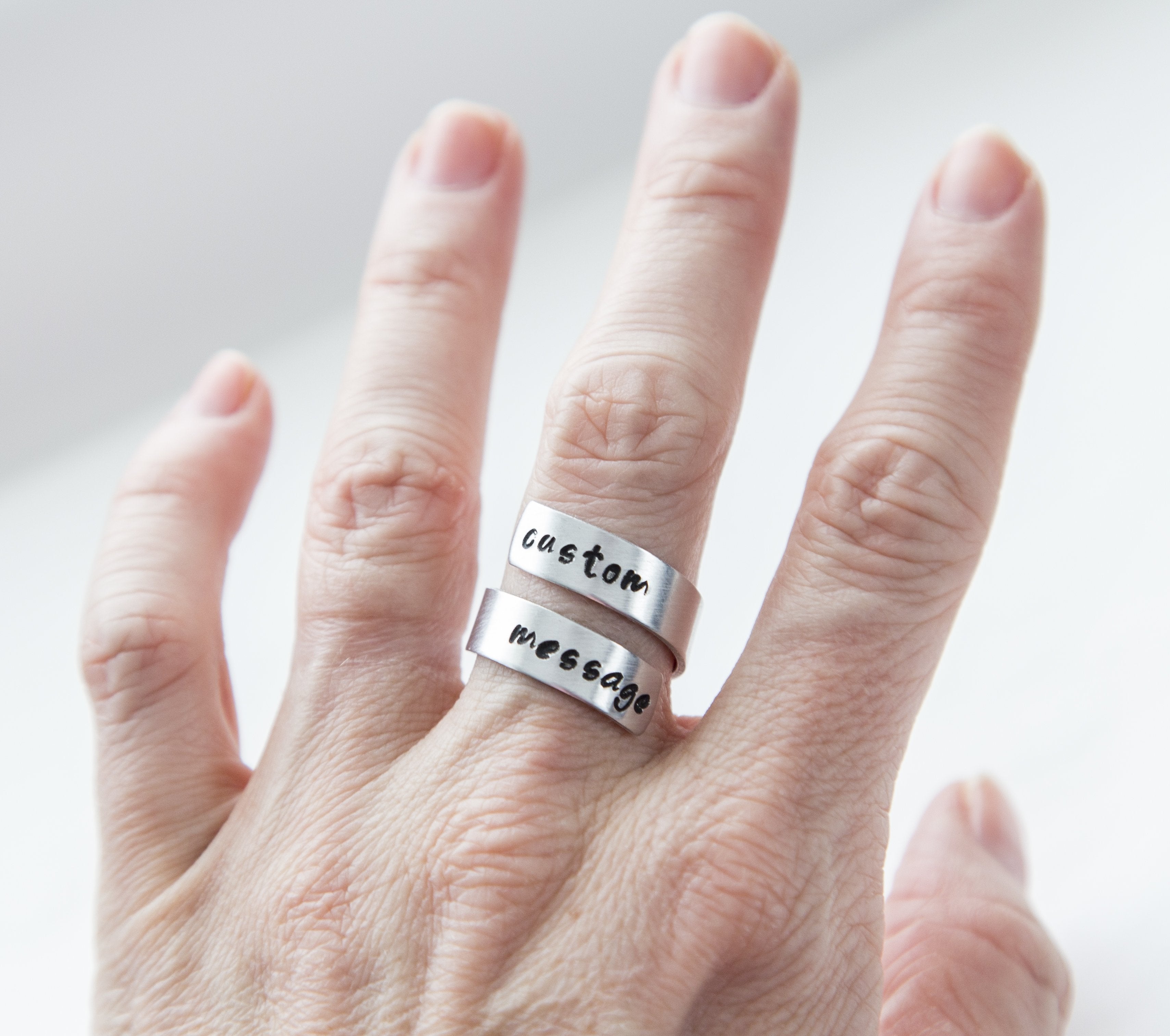 Custom Stamped "I Don't Give a F***" Ring - Funny Aluminum Twist Ring for Offensive Gift Wrap Bijou Her