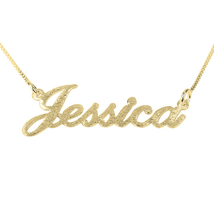 Customizable Name Necklace - Brushed Gold/Silver, Allegro Font, Hypoallergenic, Elegant Gift Idea Bijou Her