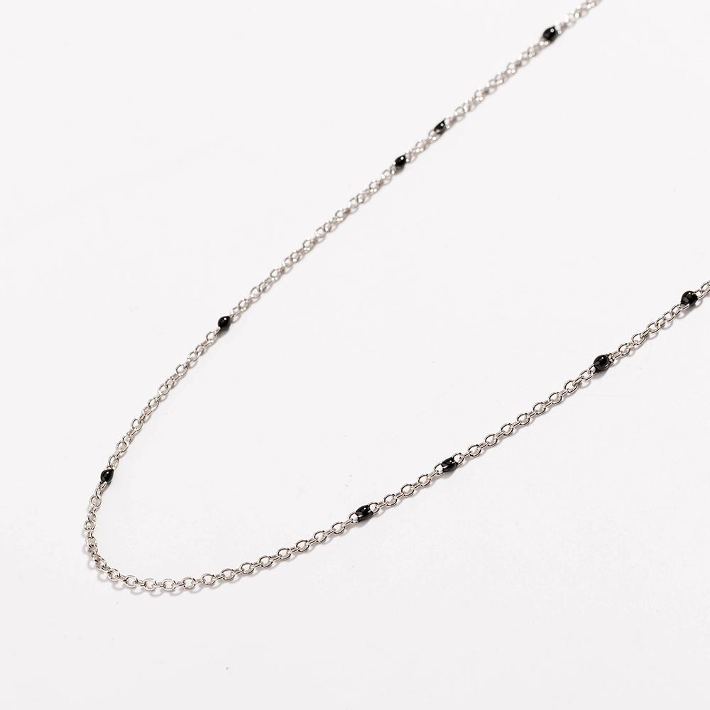 Dainty Black Onyx Layered Necklace for Women - Gold Plated Link Chain Pendant Jewelry with Extender Bijou Her