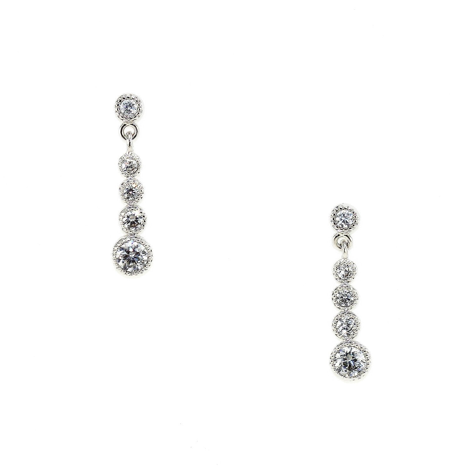 Dainty Crystal Earrings | White Gold Plated | Hypoallergenic Jewelry Bijou Her