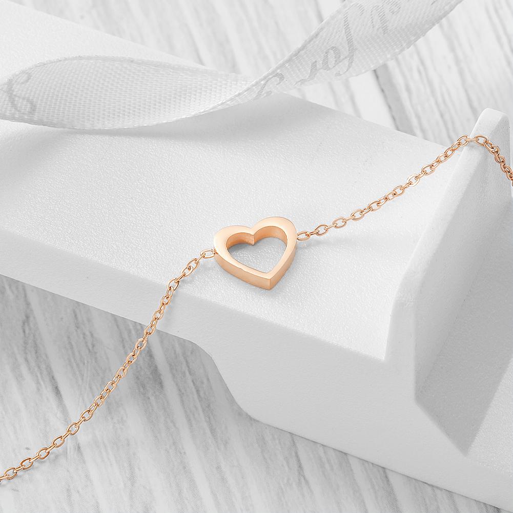 Dainty Open Heart Bracelet in Gold and Rose Gold for Women Bijou Her