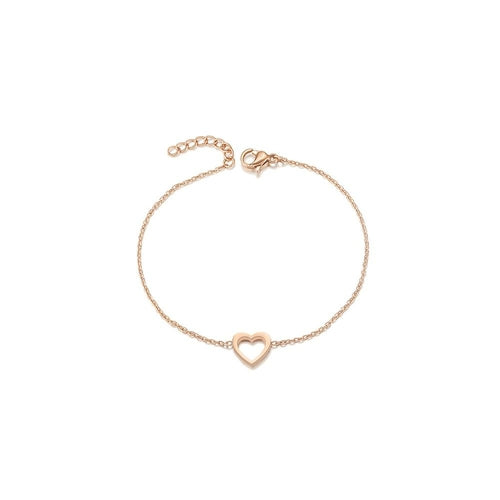 Dainty Open Heart Bracelet in Gold and Rose Gold for Women Bijou Her