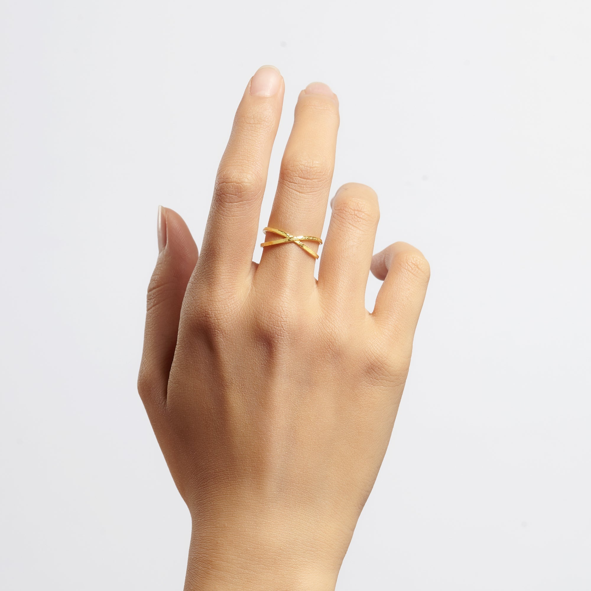 Dainty Open Ring with Two Triangles - Hypoallergenic Sterling Silver Jewelry for Stacking - Gold, Rose Gold, or Silver Bijou Her