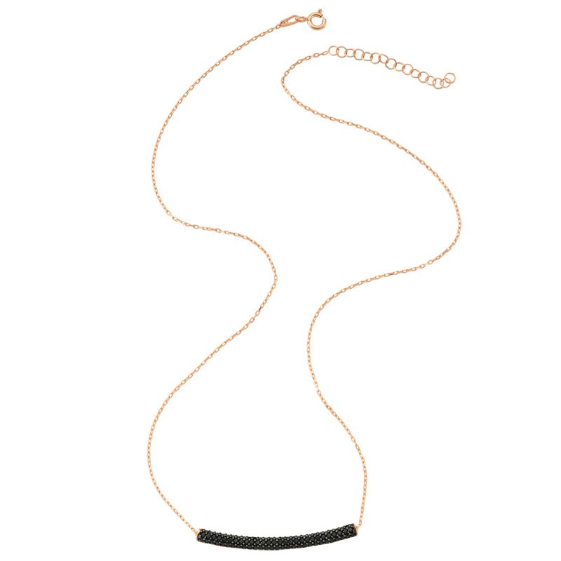 Dainty Silver Necklace with Handmade Tube Pendant - 925 Sterling Silver, 18K Gold Plated, 16" Chain Bijou Her