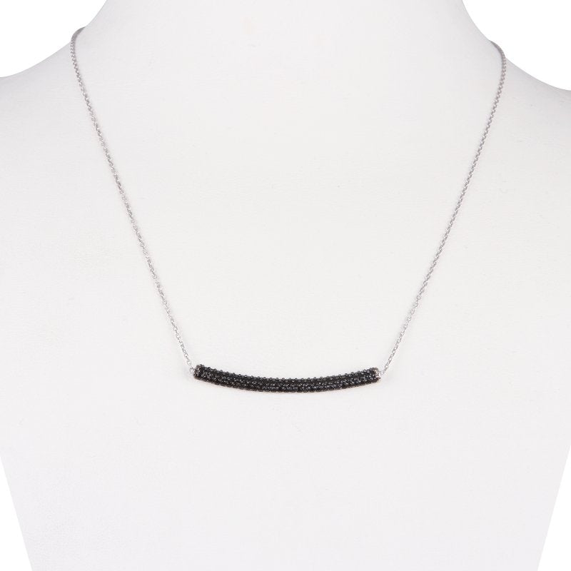 Dainty Silver Necklace with Handmade Tube Pendant - 925 Sterling Silver, 18K Gold Plated, 16" Chain Bijou Her