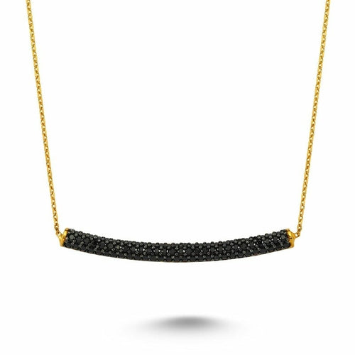 Dainty Silver Necklace with Handmade Tube Pendant - 925 Sterling Silver, 18K Gold Plated, 16" Chain Bijou Her