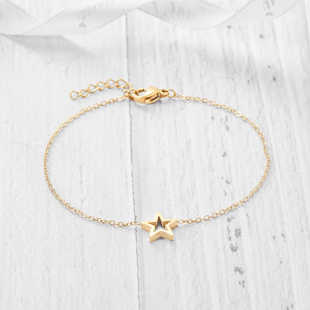 Dainty Star Chain Bracelet in Gold and Rose Gold for Women Bijou Her