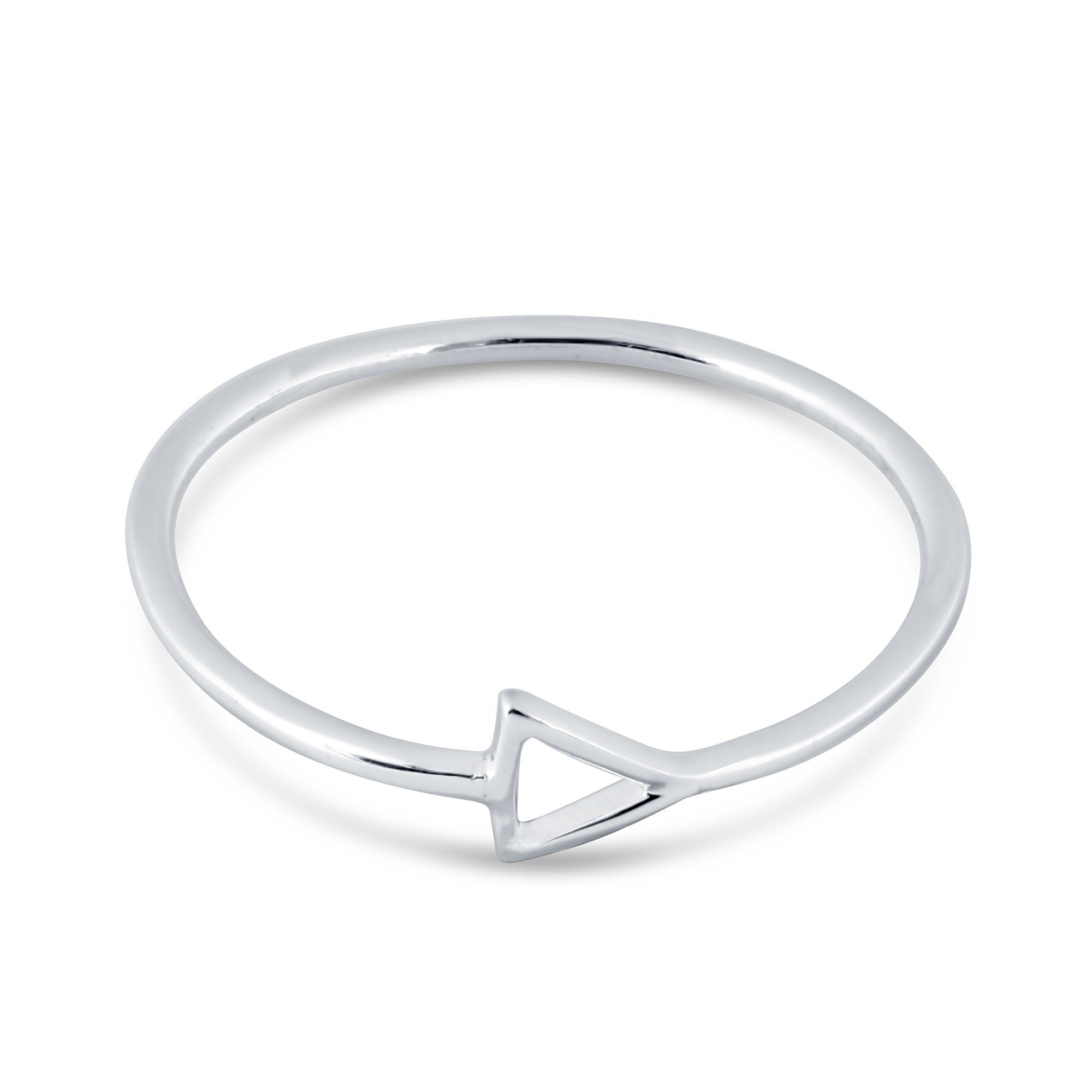 Dainty Triangle 925 Sterling Silver Ring - Hypoallergenic and Stylish - Free Shipping Bijou Her
