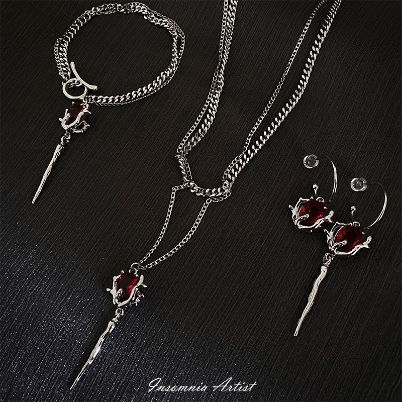 Dark Niche Design Vampire Scepter Necklace Bijou Her