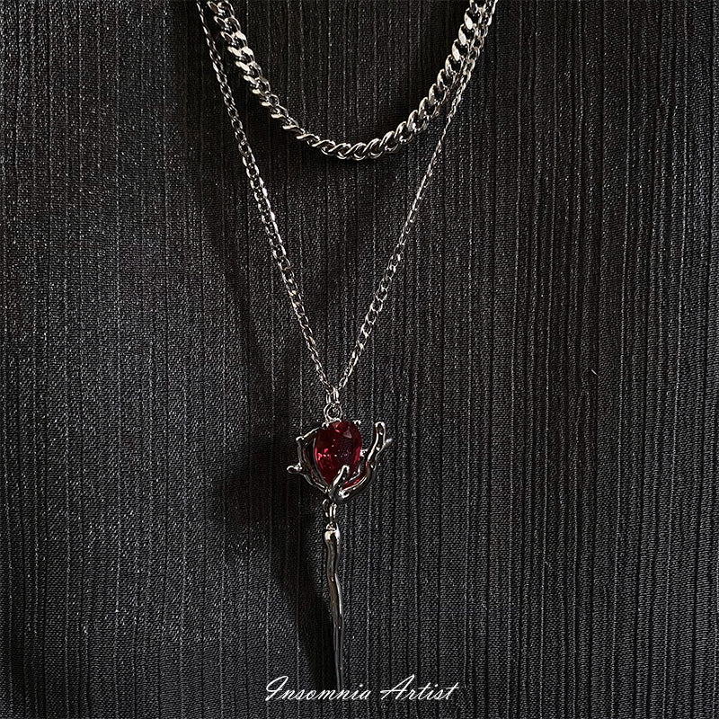 Dark Niche Design Vampire Scepter Necklace Bijou Her