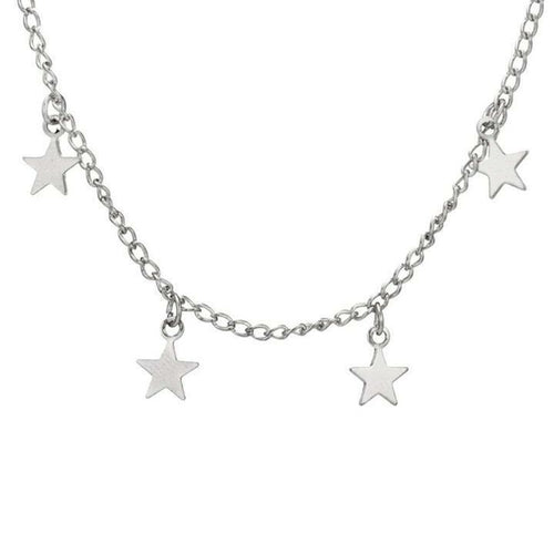 Dazzling Star Choker Necklace in Silver and Gold - High-Quality Zinc Alloy, 13" + 2" Extender Bijou Her