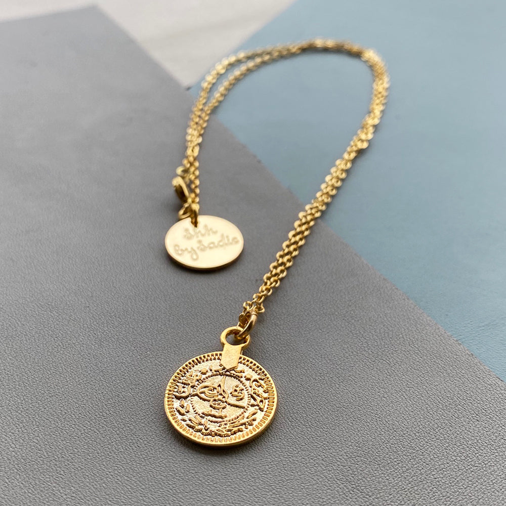 Delicate Gold Coin Pendant Necklace - Perfect for Layering Bijou Her