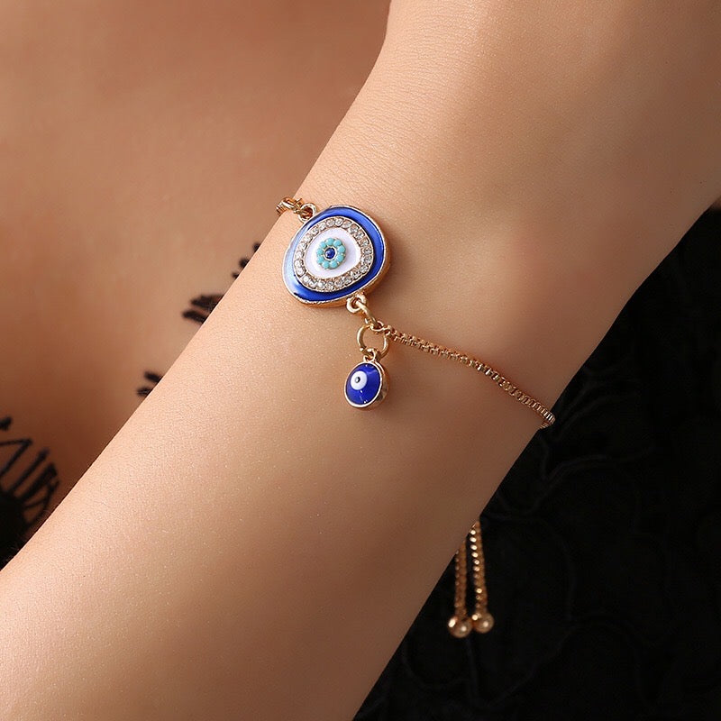 Devil's Eye Alloy Bracelet Collection - 20cm, 6.2g - Body Jewelry Bijou Her