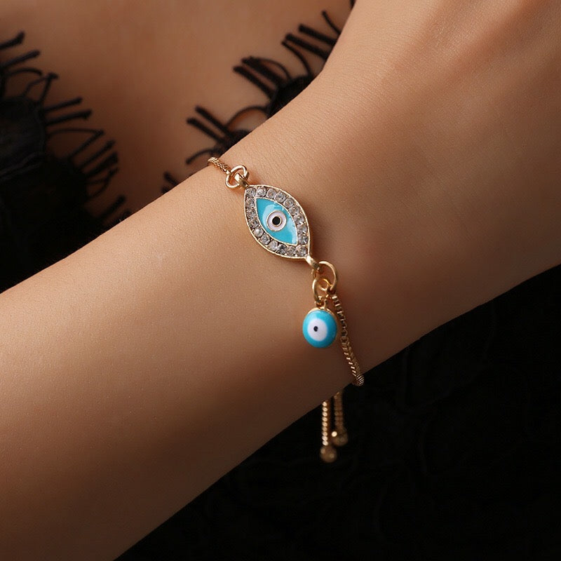 Devil's Eye Alloy Bracelet Collection - 20cm, 6.2g - Body Jewelry Bijou Her