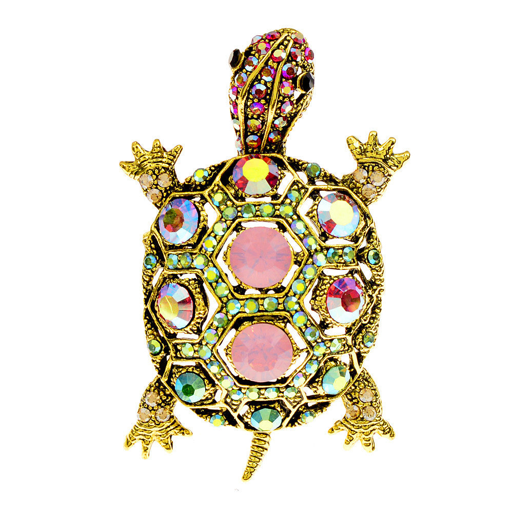 Diamond-embedded Fashion Retro Turtle Brooch Cute Animal Corsage Bijou Her