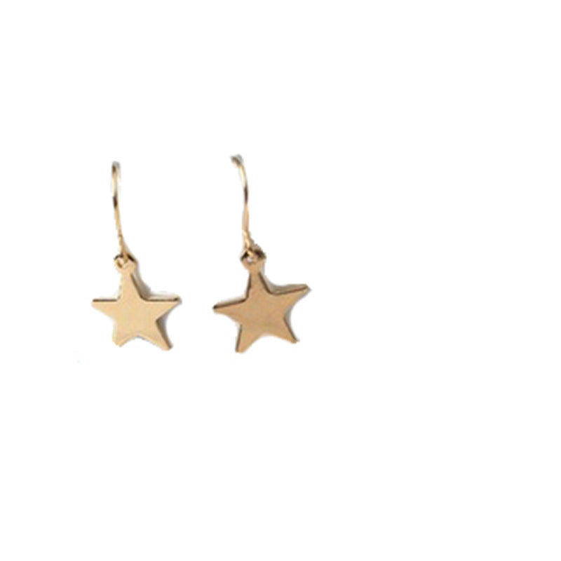 E869 Geometric Girl Flake Pentagram Star Earrings Bijou Her