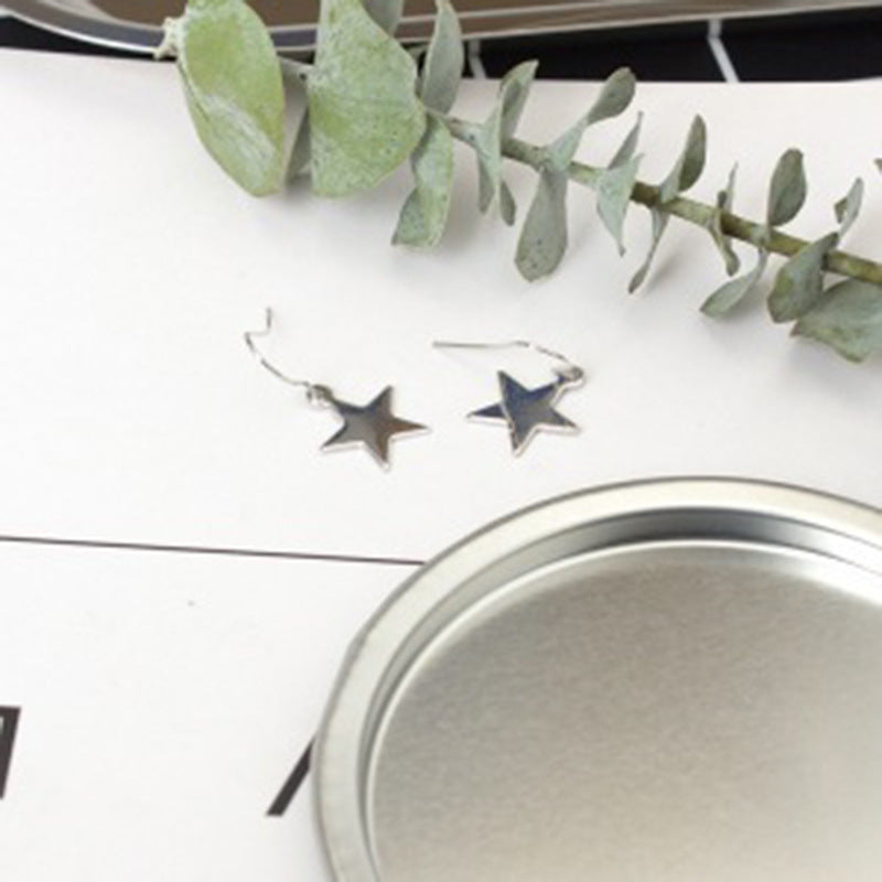 E869 Geometric Girl Flake Pentagram Star Earrings Bijou Her