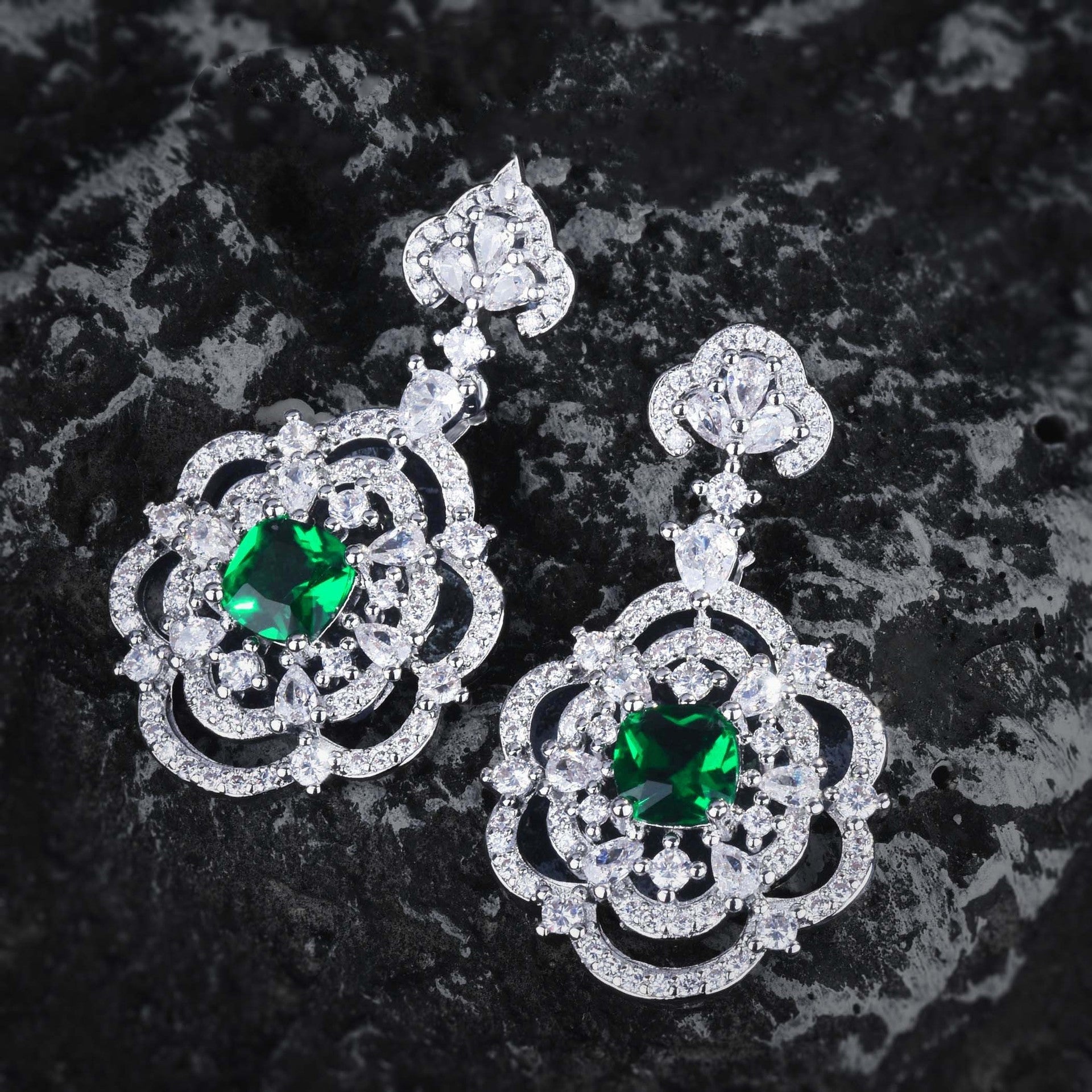 Earring Heavy Industry Micro-inlaid With Diamond Retro Bijou Her