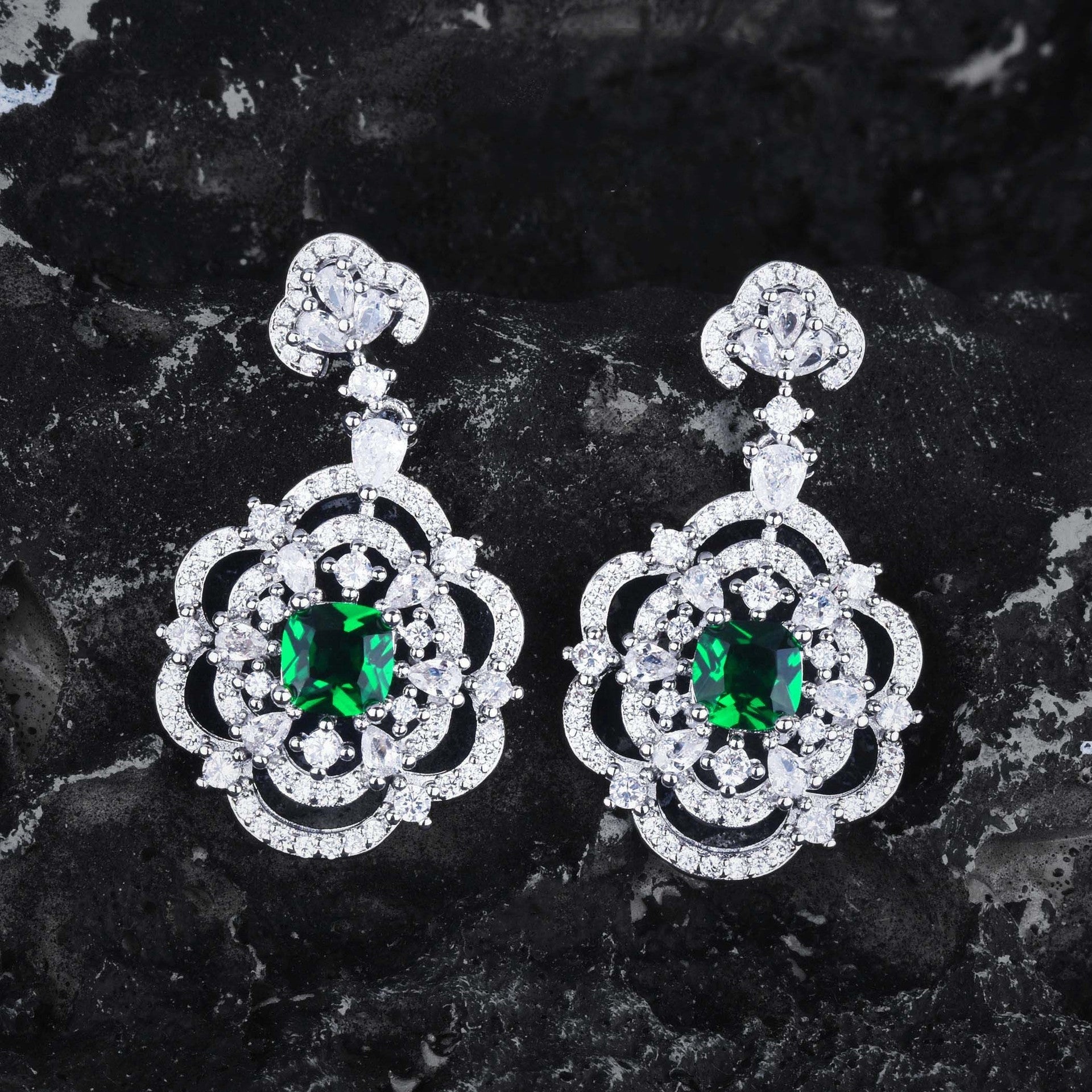 Earring Heavy Industry Micro-inlaid With Diamond Retro Bijou Her