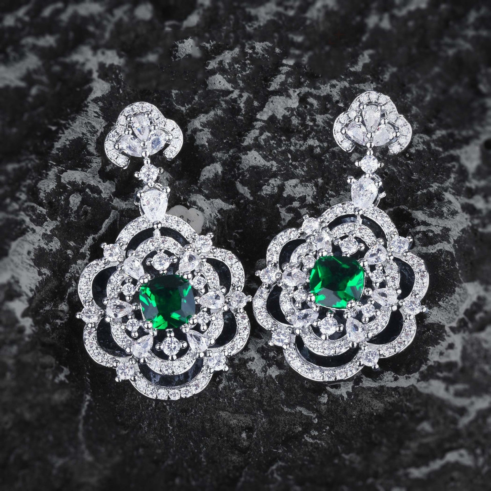 Earring Heavy Industry Micro-inlaid With Diamond Retro Bijou Her