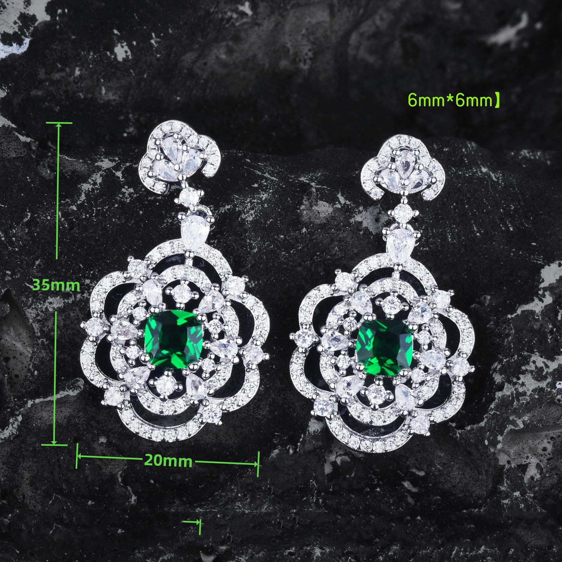 Earring Heavy Industry Micro-inlaid With Diamond Retro Bijou Her
