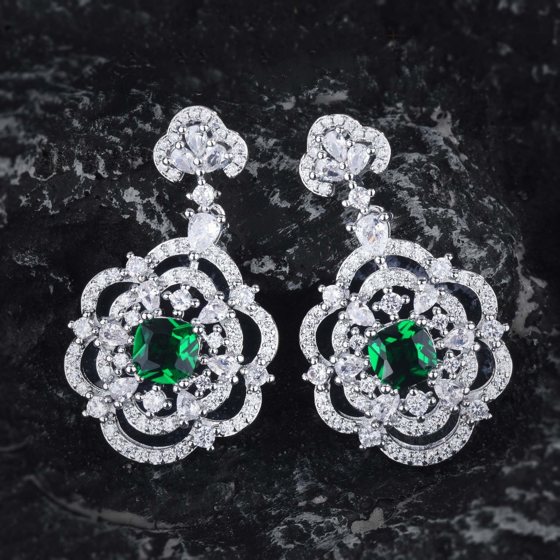 Earring Heavy Industry Micro-inlaid With Diamond Retro Bijou Her