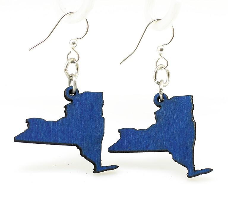 Eco-Friendly Blue Wood Earrings | Hypoallergenic Ear Wires | Made in U.S.A. Bijou Her