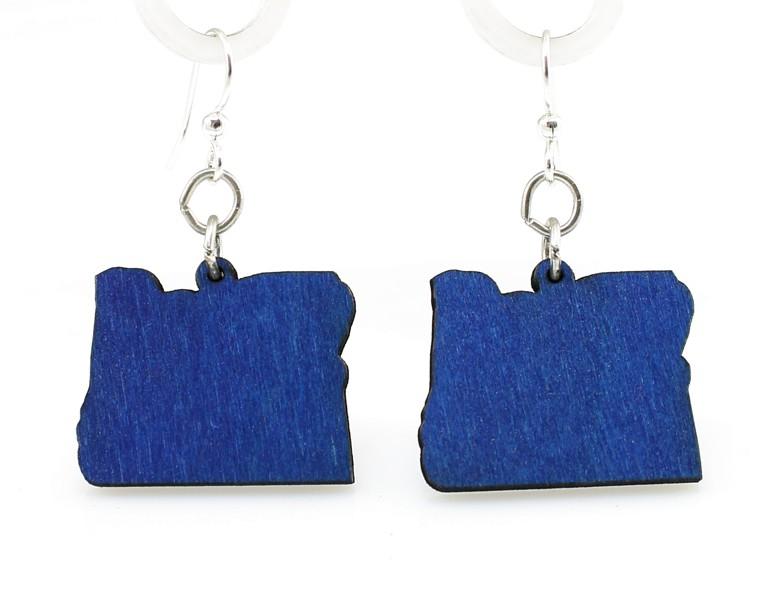 Eco-Friendly Blue Wood Earrings - Hypoallergenic, Sustainable, Made in USA (S037) Bijou Her