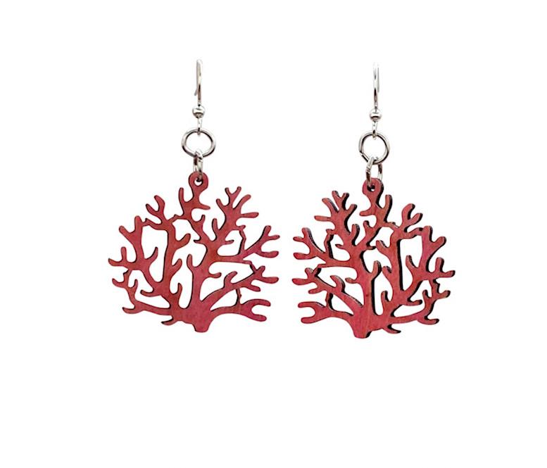 Eco-Friendly Coral Wood Earrings | Lightweight & Hypoallergenic | Made in USA Bijou Her