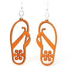 Eco-Friendly Flip Flop Earrings | Sustainable Wood | Hypoallergenic Ear Wires Bijou Her