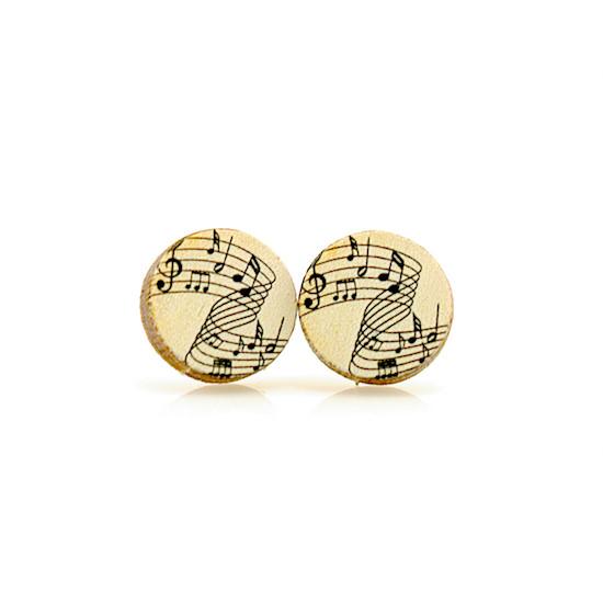 Eco-Friendly Music Stud Earrings | Sustainable Wood | Hypoallergenic Earstud Bijou Her